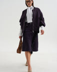 Wrap Scuba Skirt, Blue-Black