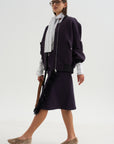 Wrap Scuba Skirt, Blue-Black