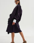 Wrap Scuba Skirt, Blue-Black