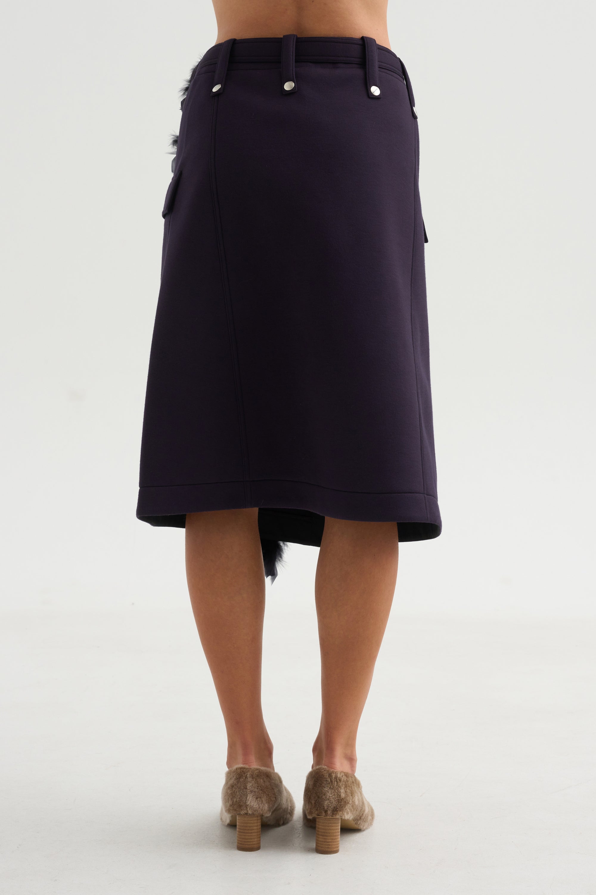 Wrap Scuba Skirt, Blue-Black