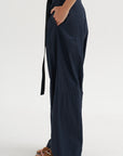 Wide Leg Trousers, Blue-Black