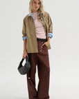 Light Parachute Twill Trousers, Coffee