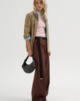 Light Parachute Twill Trousers, Coffee