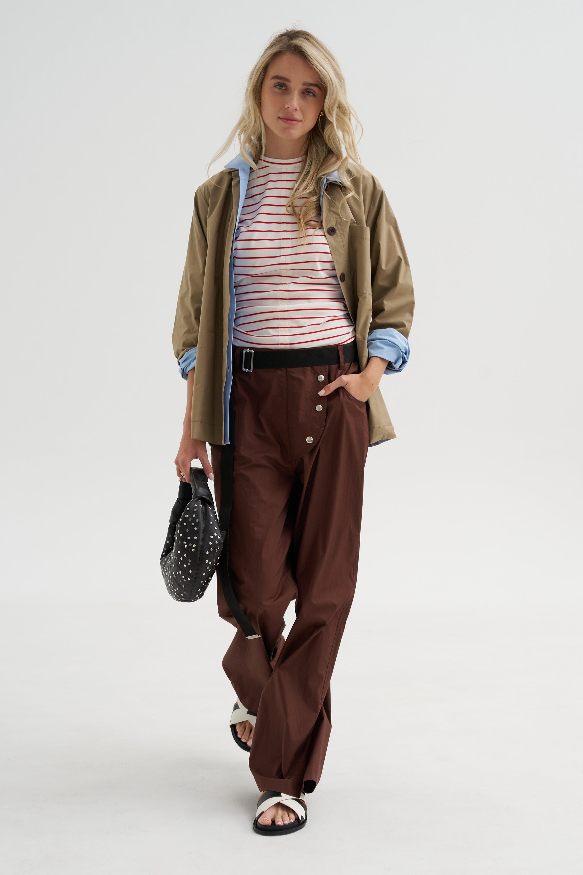 Light Parachute Twill Trousers, Coffee