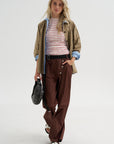 Light Parachute Twill Trousers, Coffee