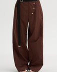 Light Parachute Twill Trousers, Coffee