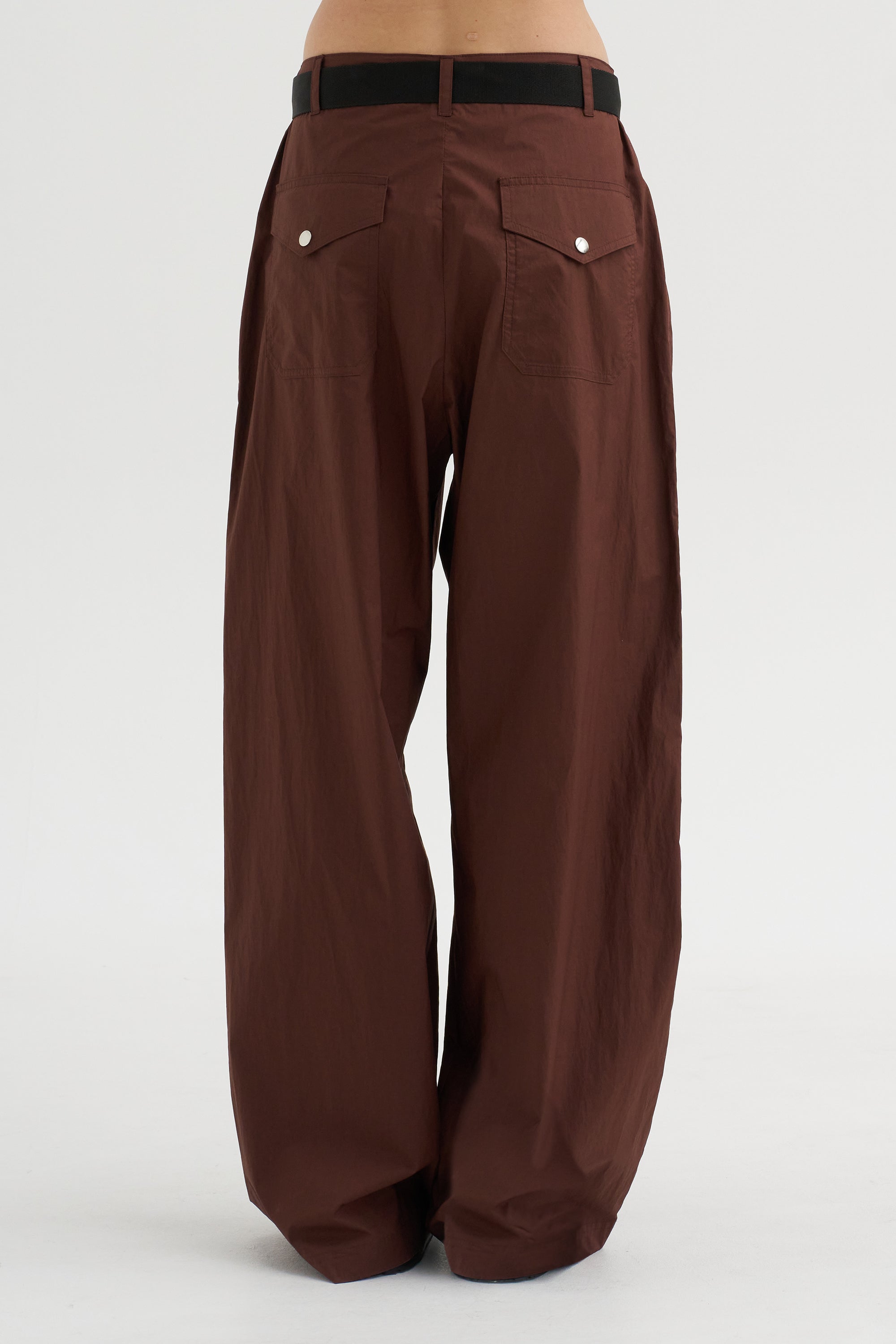 Light Parachute Twill Trousers, Coffee