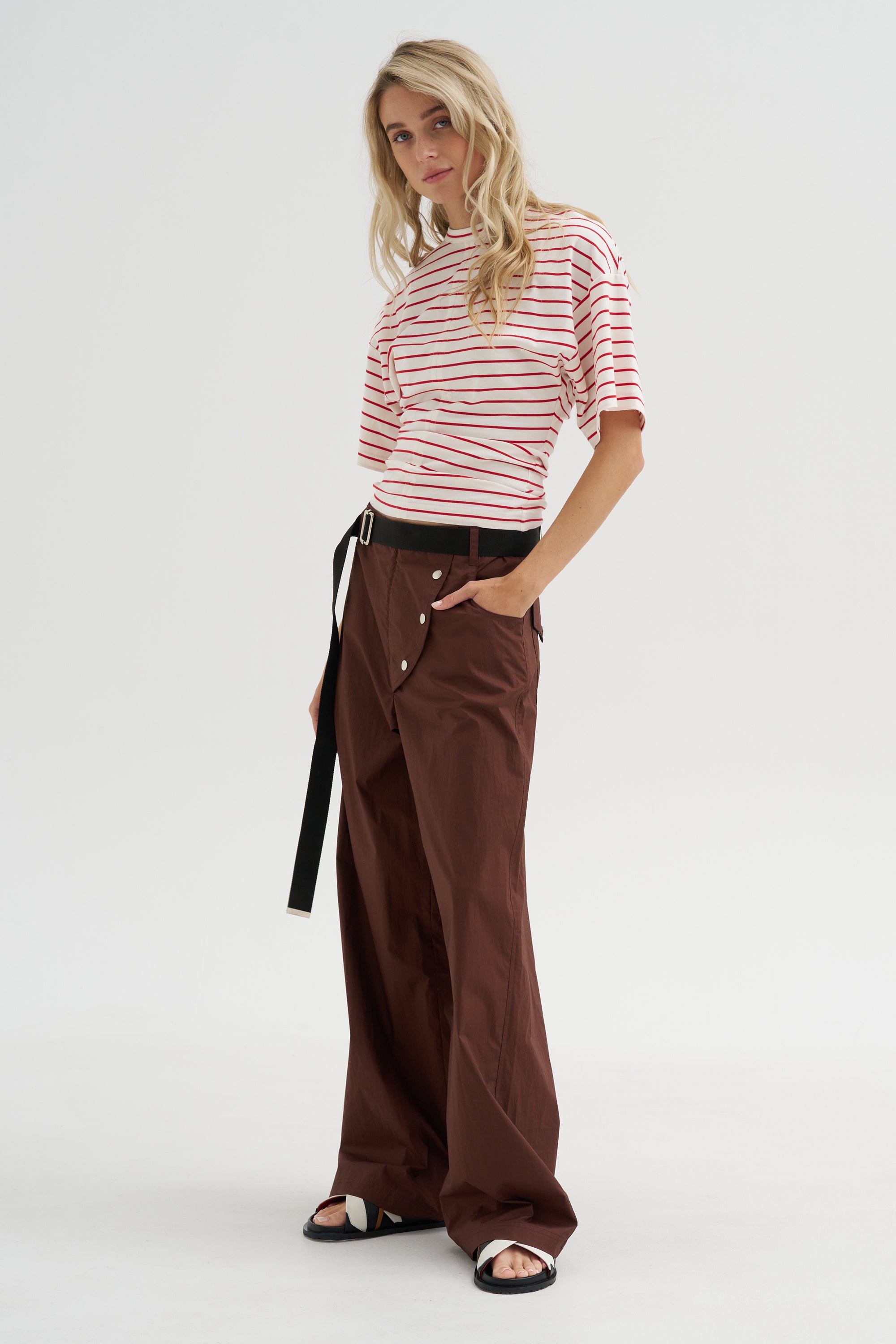 Light Parachute Twill Trousers, Coffee