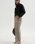 Check Trousers, Black & Cream