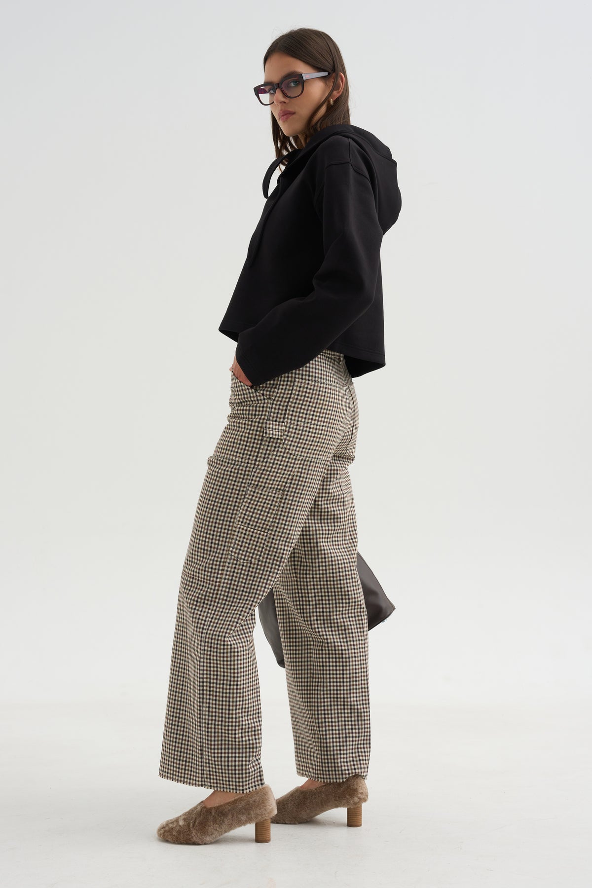 Check Trousers, Black &amp; Cream