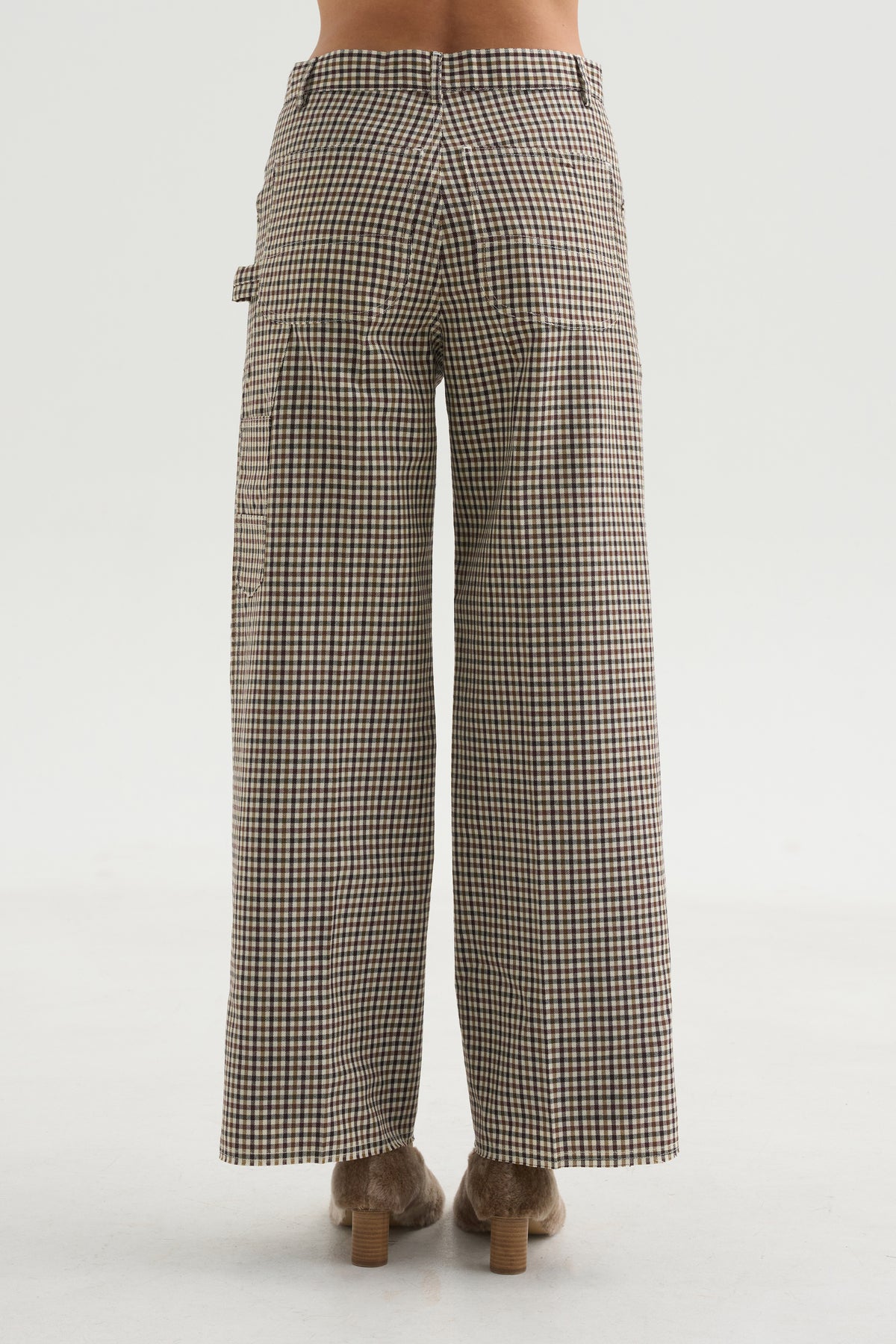 Check Trousers, Black &amp; Cream