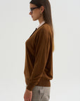 Long Sleeve Polo Double Collar, Brown & Pink