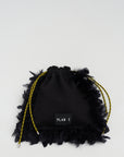 Fleece Pouch with Feather, Black