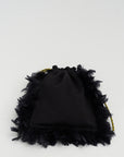 Fleece Pouch with Feather, Black