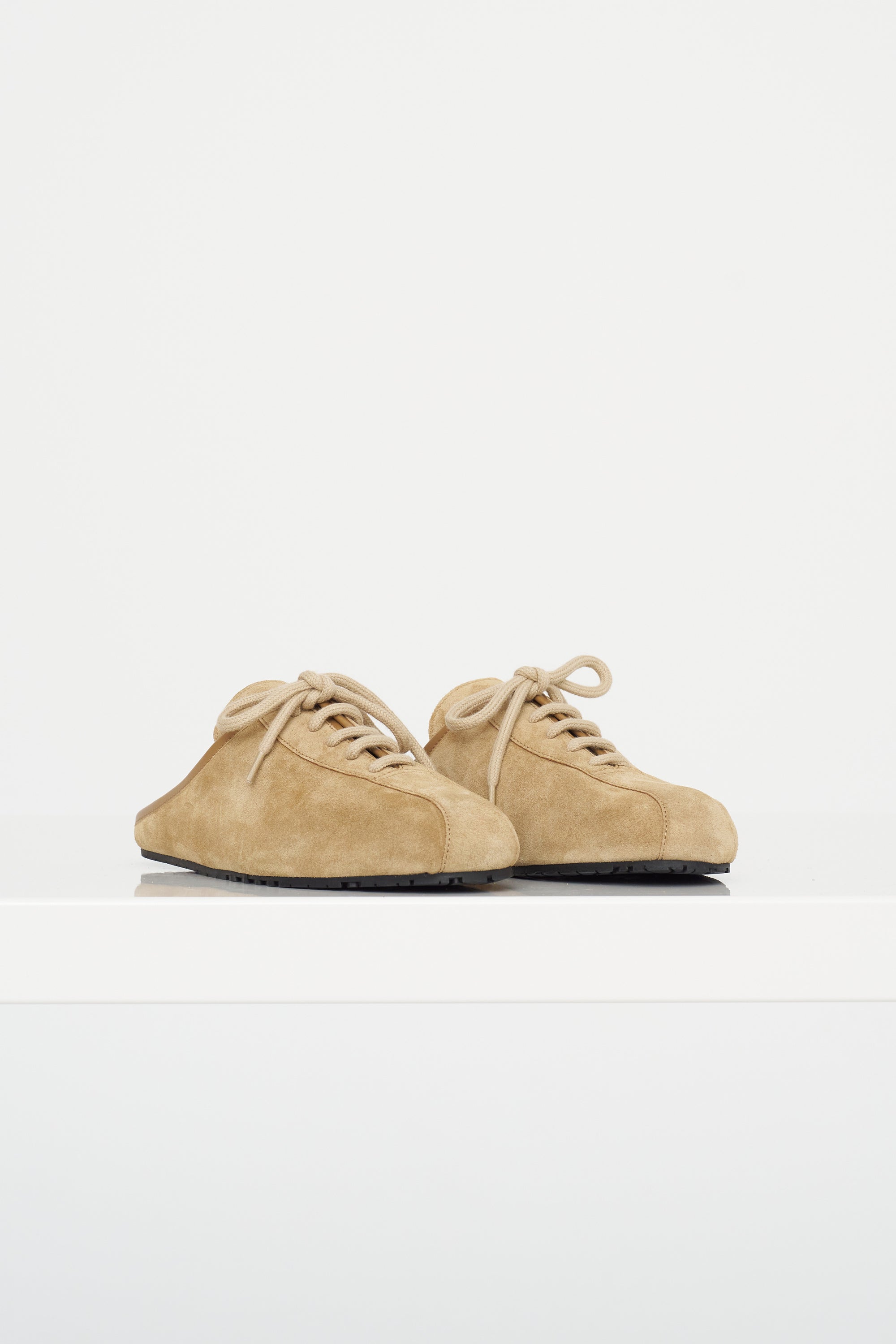 Suede Sabot Bowling Shoes, Cuoio