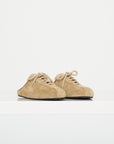 Suede Sabot Bowling Shoes, Cuoio
