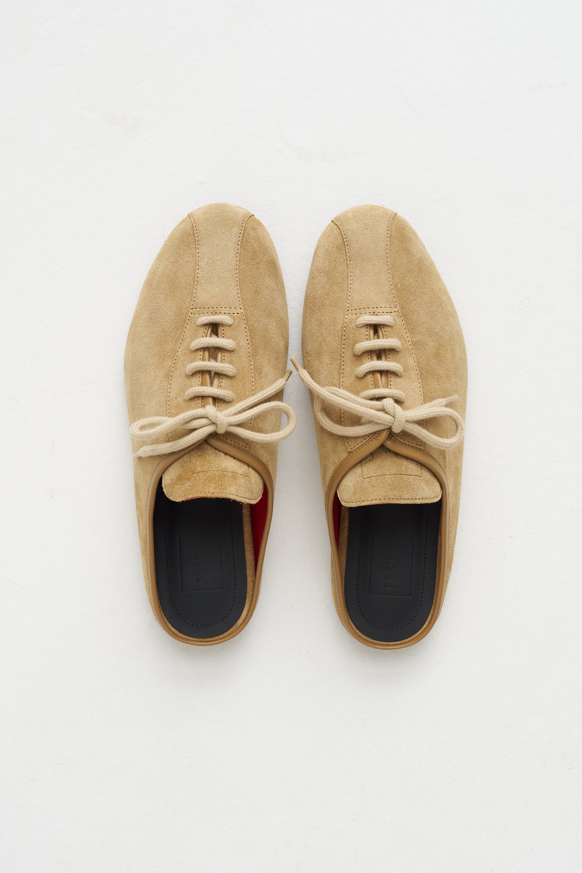 Suede Sabot Bowling Shoes, Cuoio