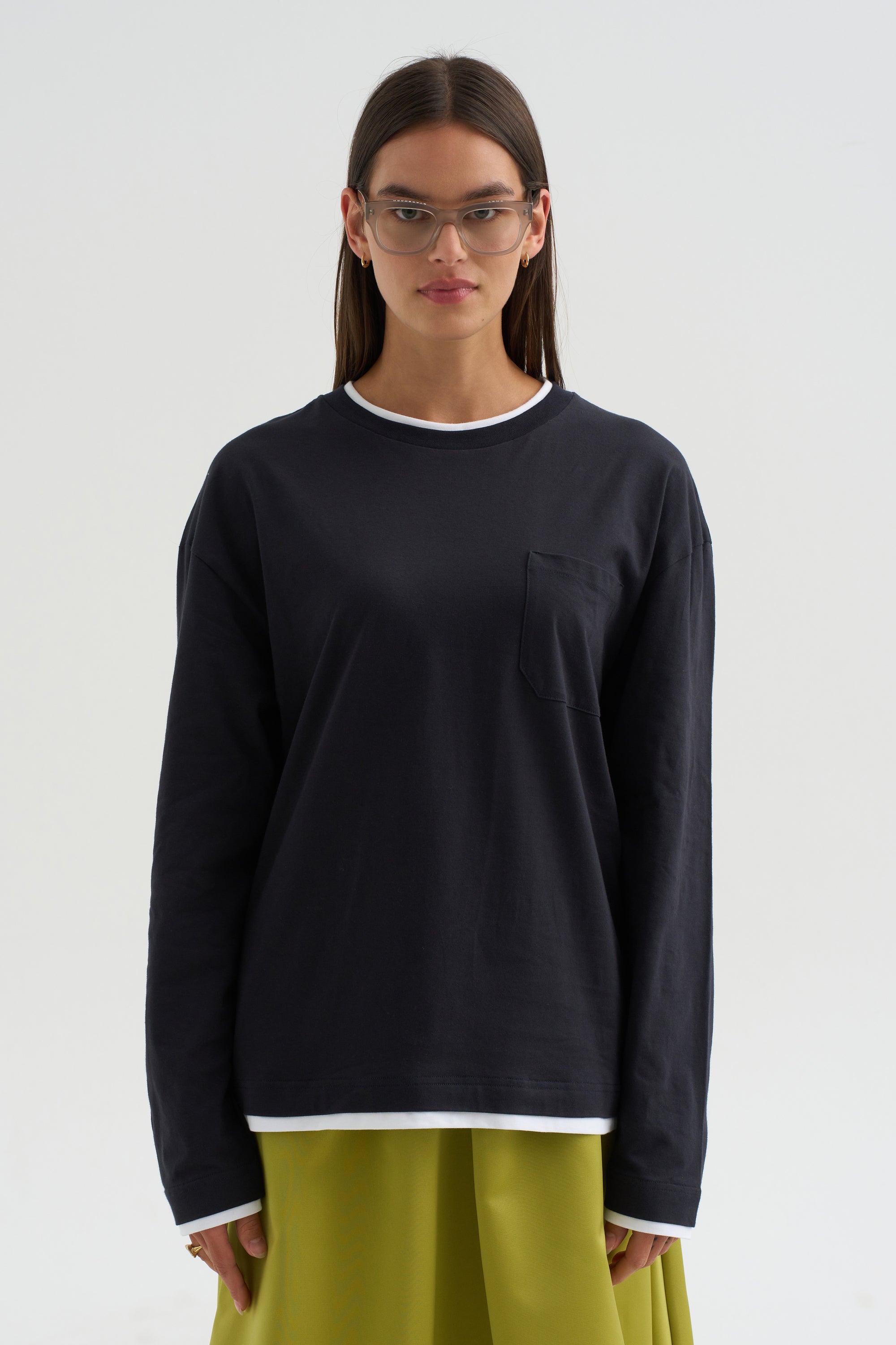 Long Sleeve T-Shirt, Blu-Black