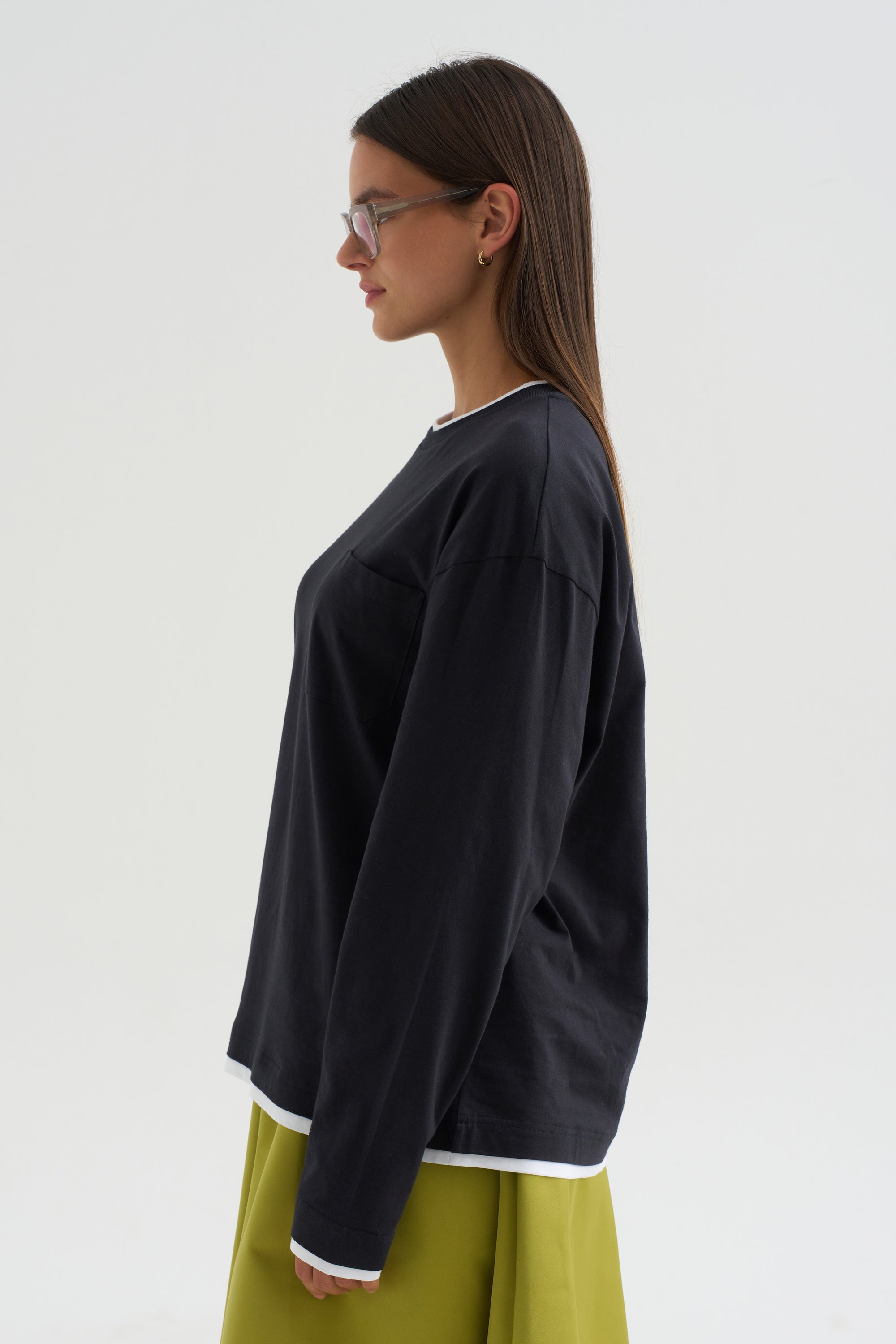 Long Sleeve T-Shirt, Blu-Black