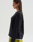 Long Sleeve T-Shirt, Blu-Black