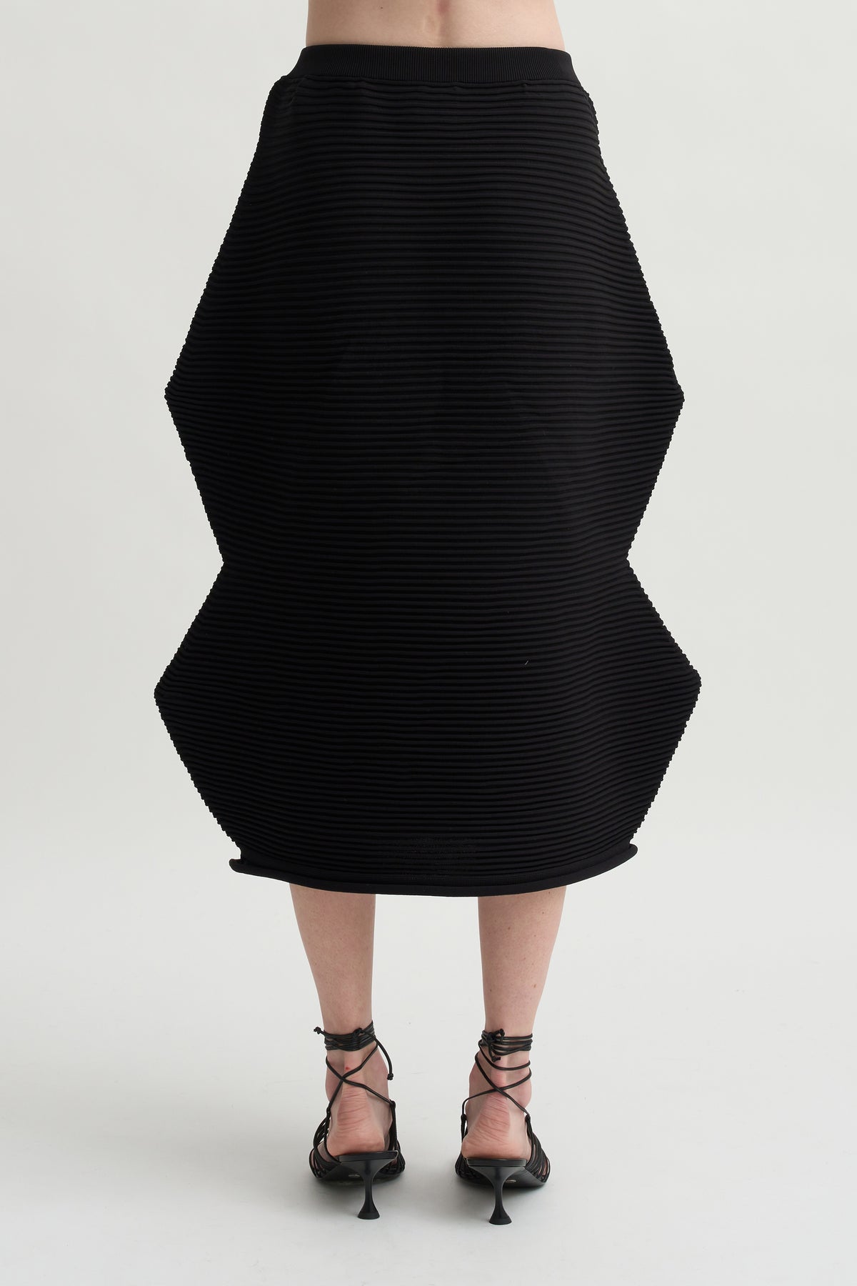 Zig Zag Knit Skirt, Black