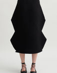 Zig Zag Knit Skirt, Black