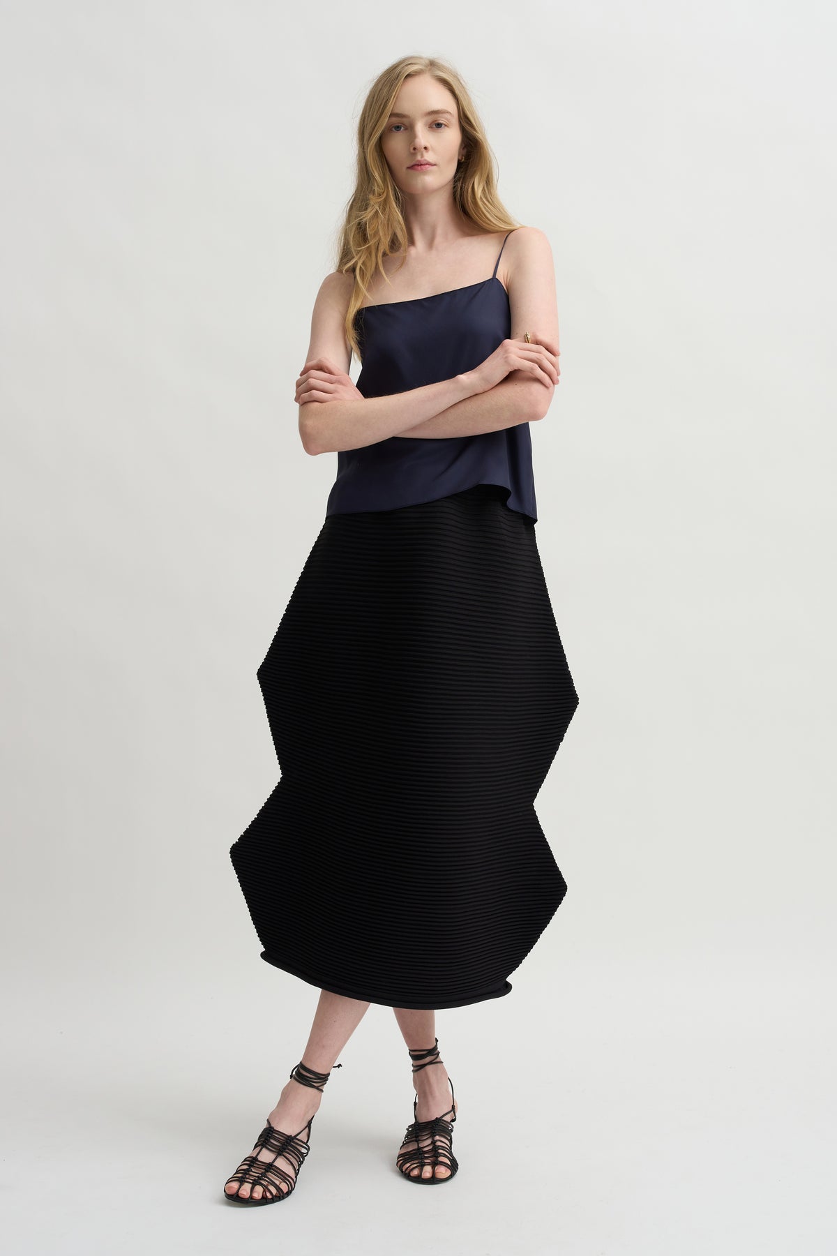 Zig Zag Knit Skirt, Black