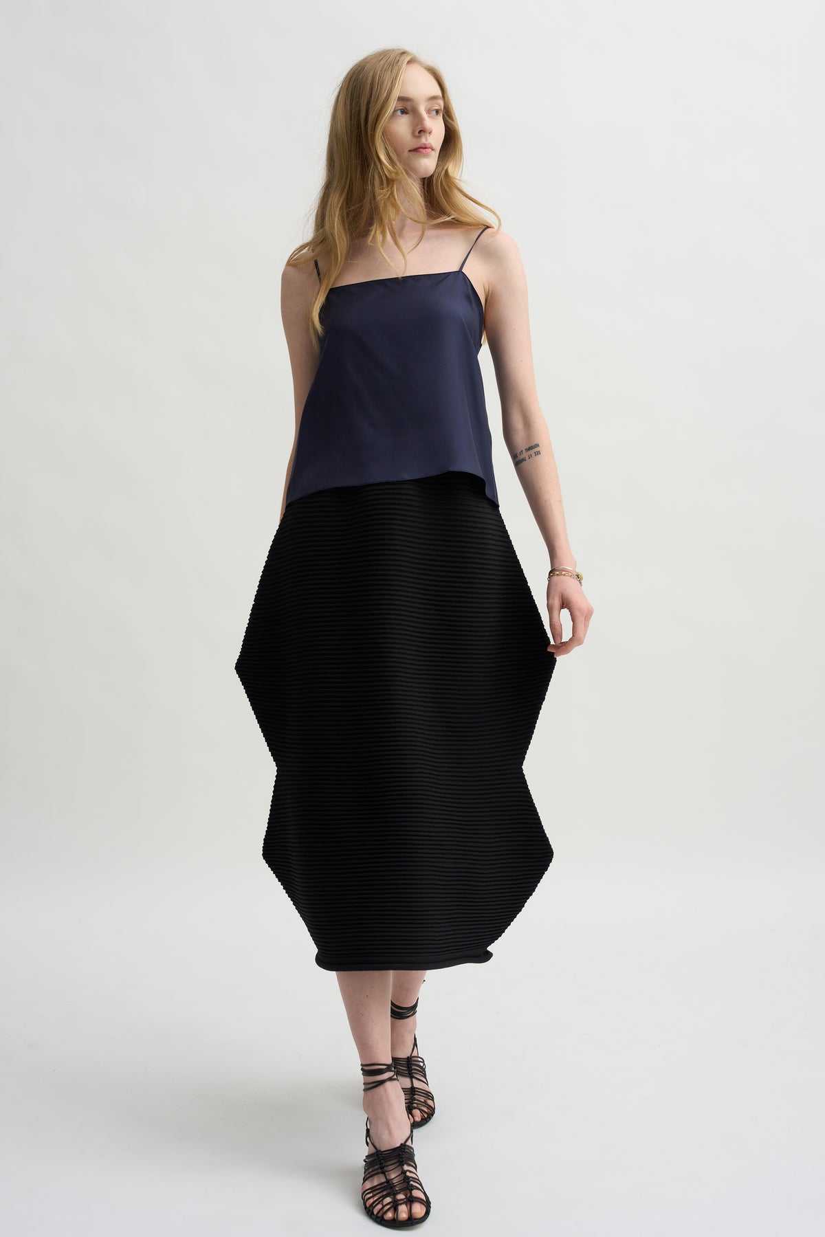Zig Zag Knit Skirt, Black