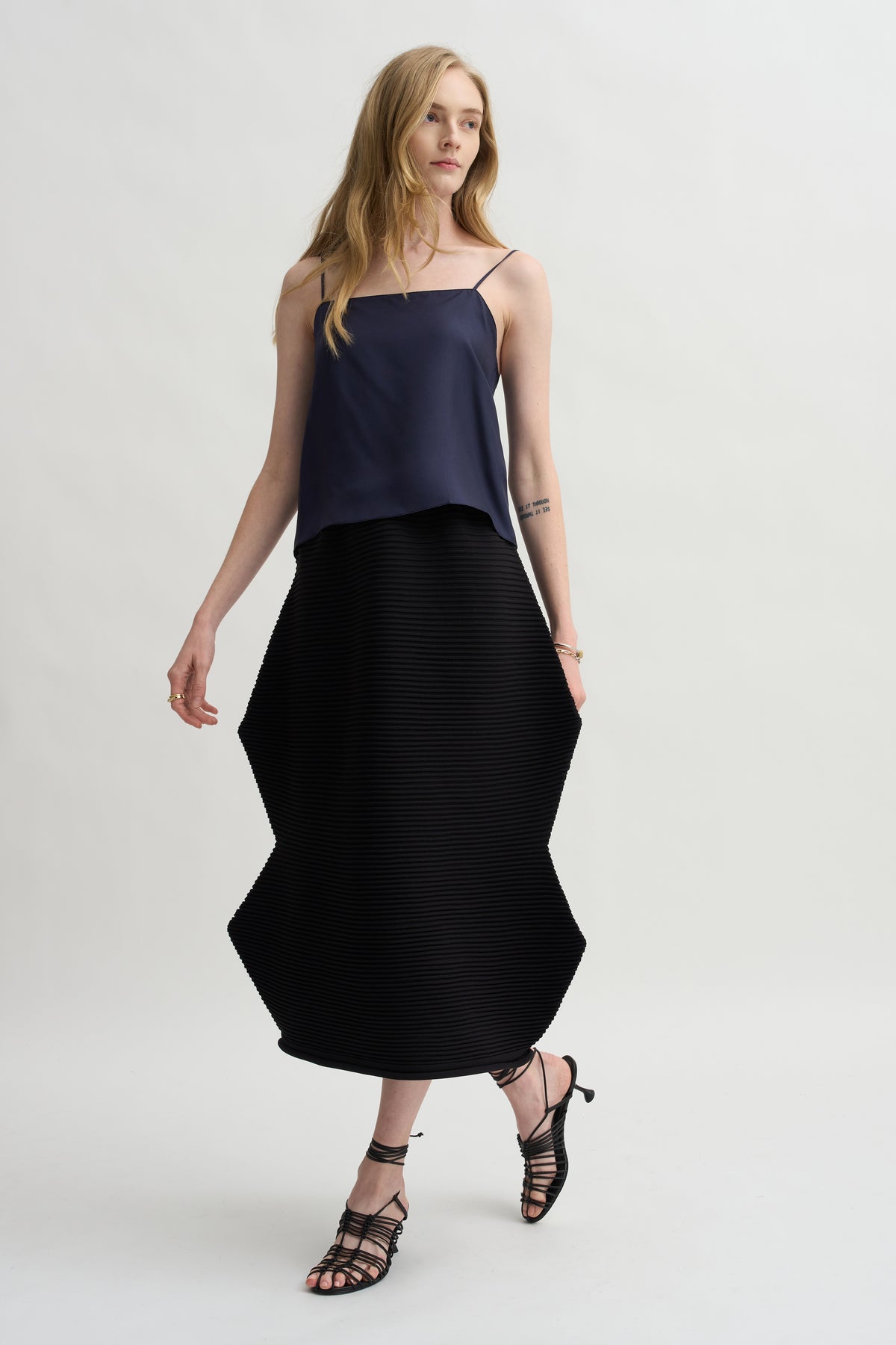 Zig Zag Knit Skirt, Black
