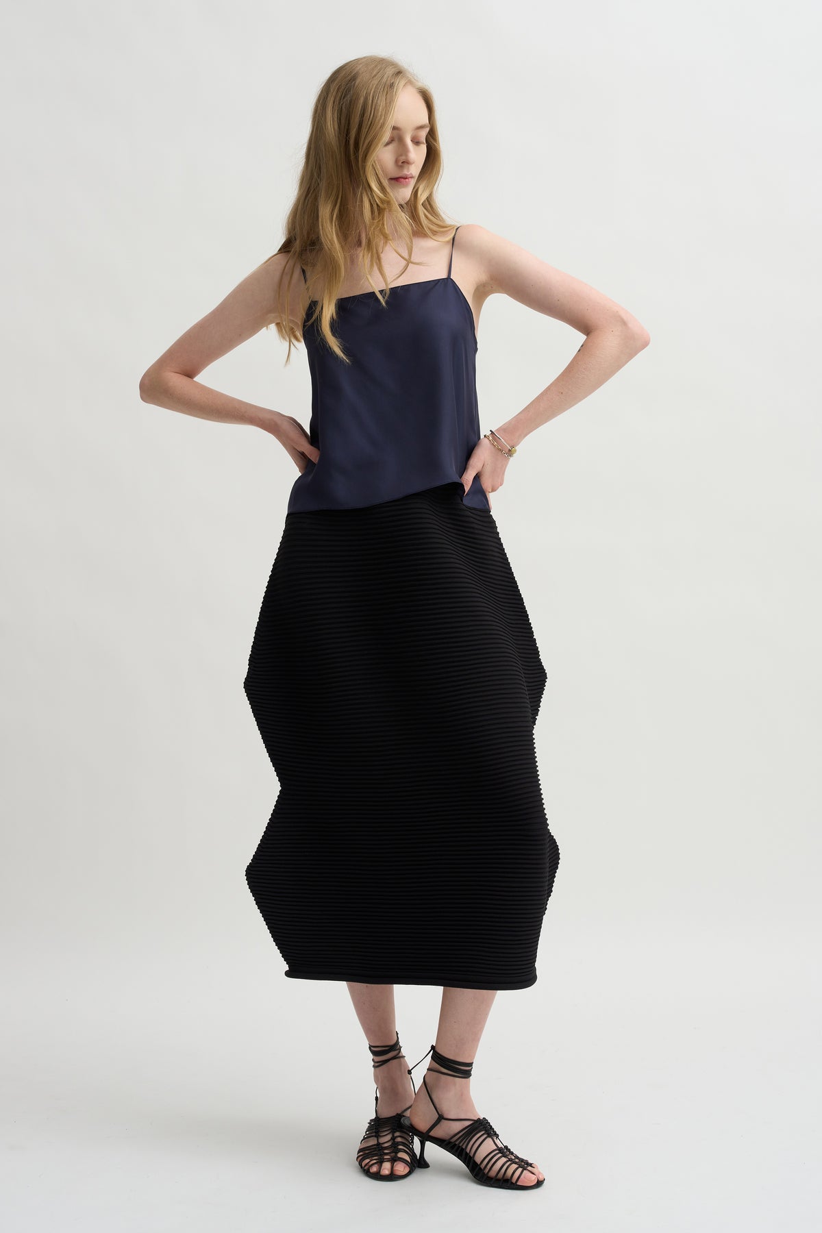 Zig Zag Knit Skirt, Black