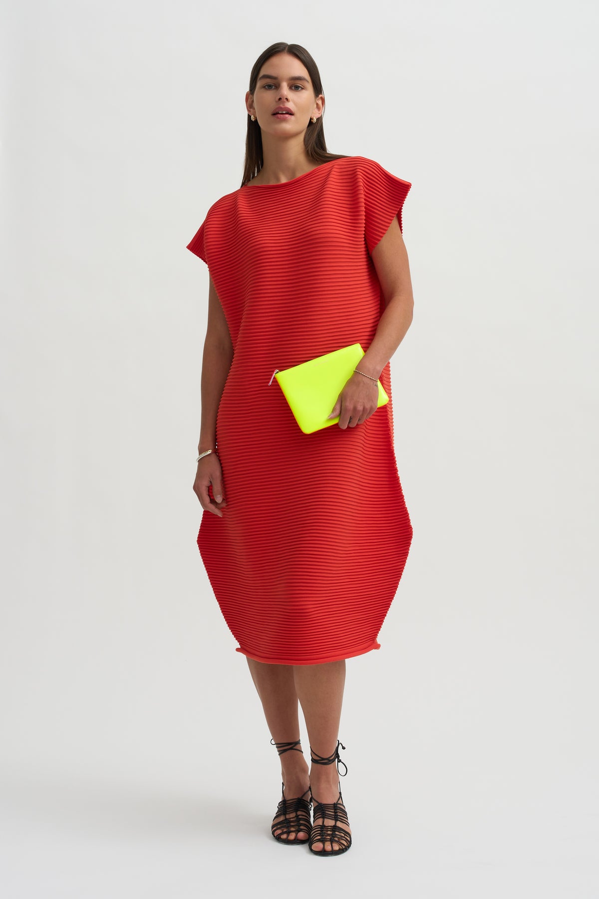 Zig Zag Knit Dress, Red