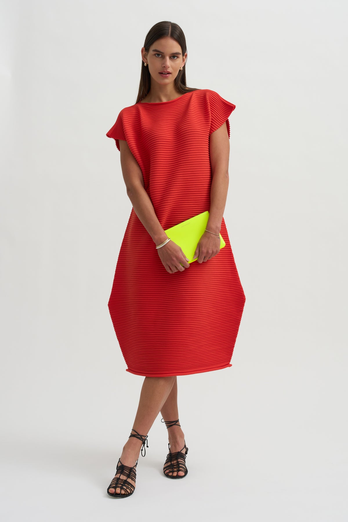 Zig Zag Knit Dress, Red