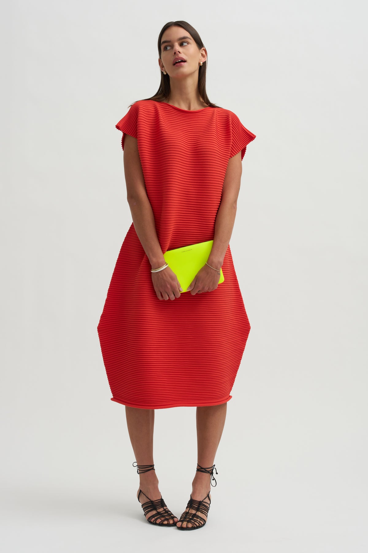 Zig Zag Knit Dress, Red