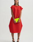 Zig Zag Knit Dress, Red