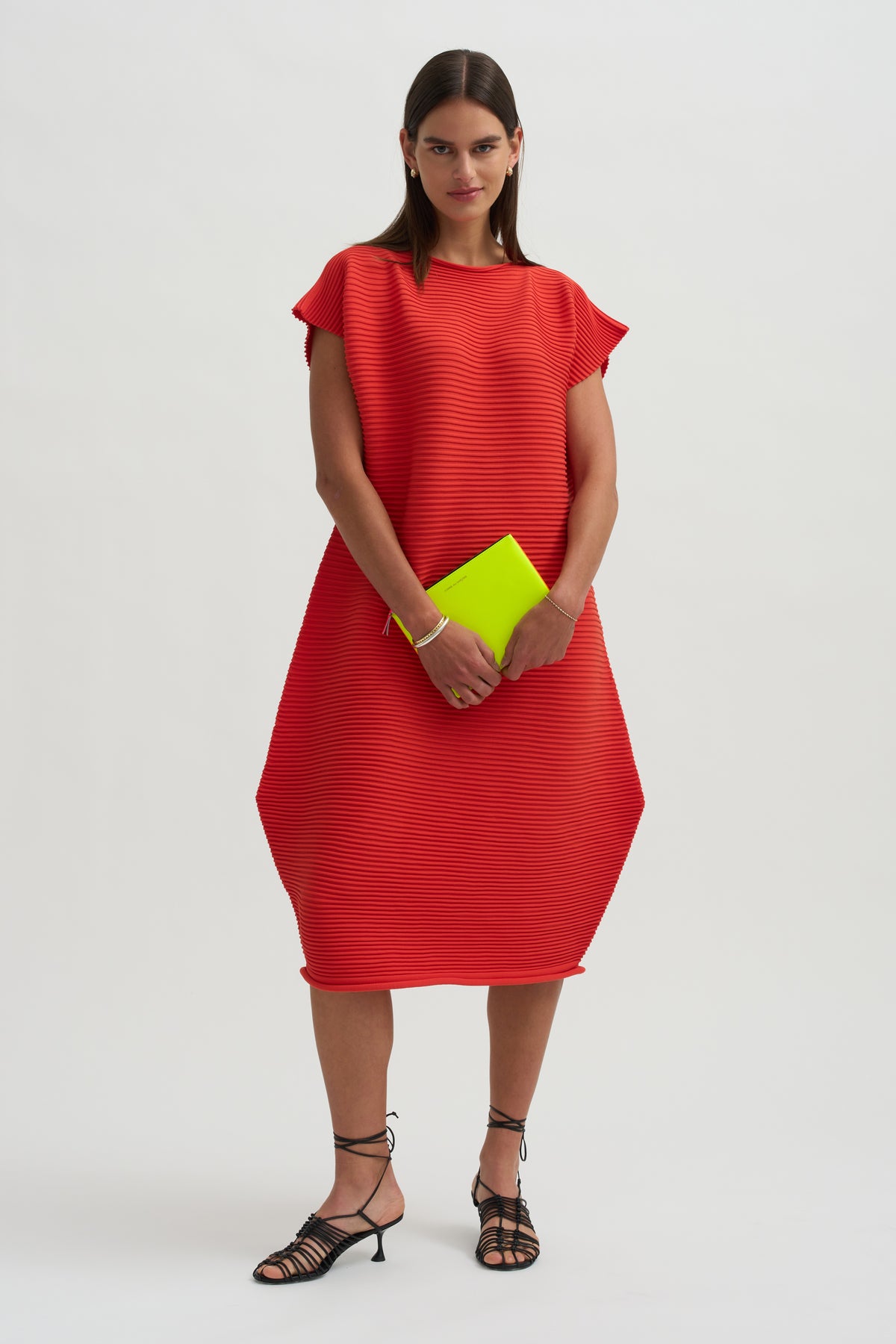 Zig Zag Knit Dress, Red