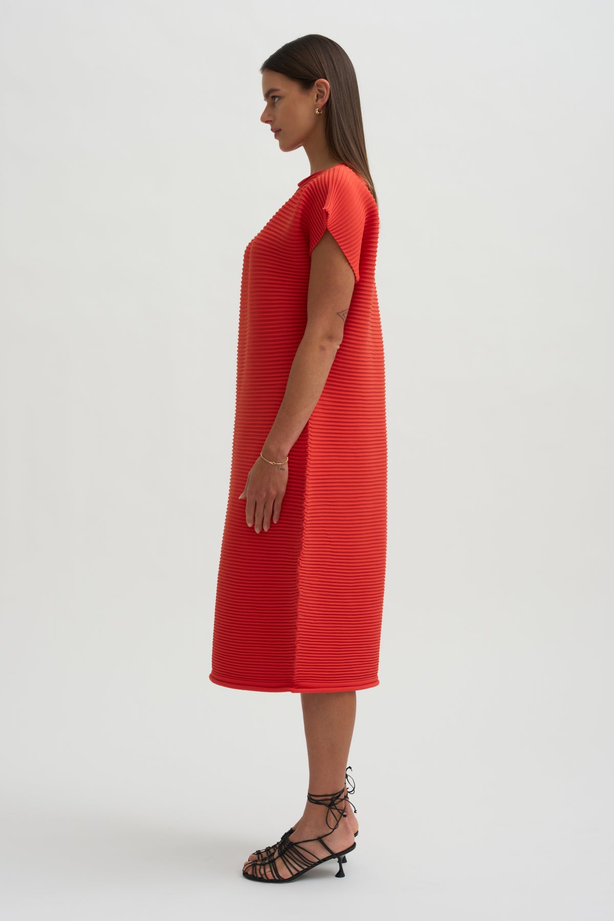 Zig Zag Knit Dress, Red