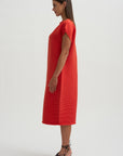 Zig Zag Knit Dress, Red