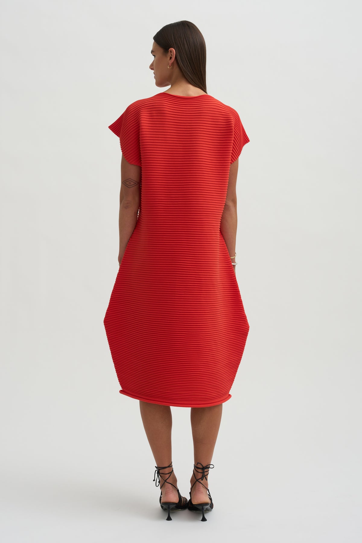 Zig Zag Knit Dress, Red