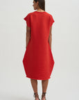Zig Zag Knit Dress, Red