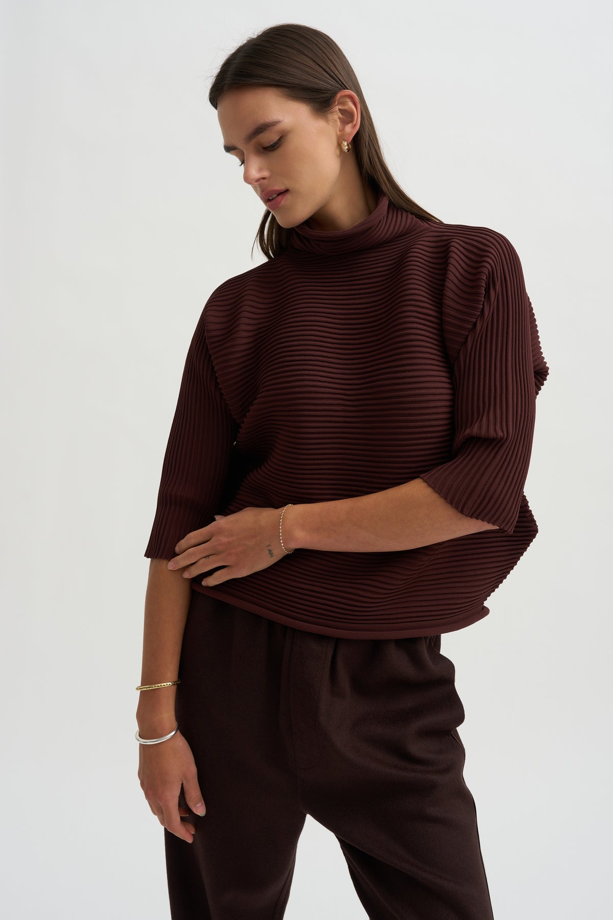 Zig Zag Knit, Dark Brown
