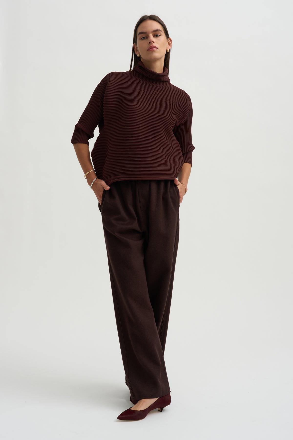 Zig Zag Knit, Dark Brown