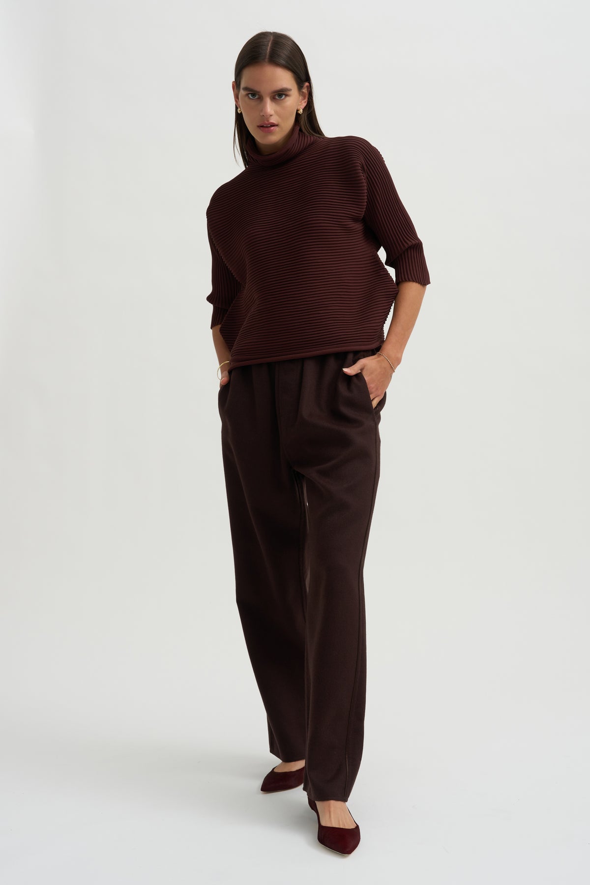 Zig Zag Knit, Dark Brown