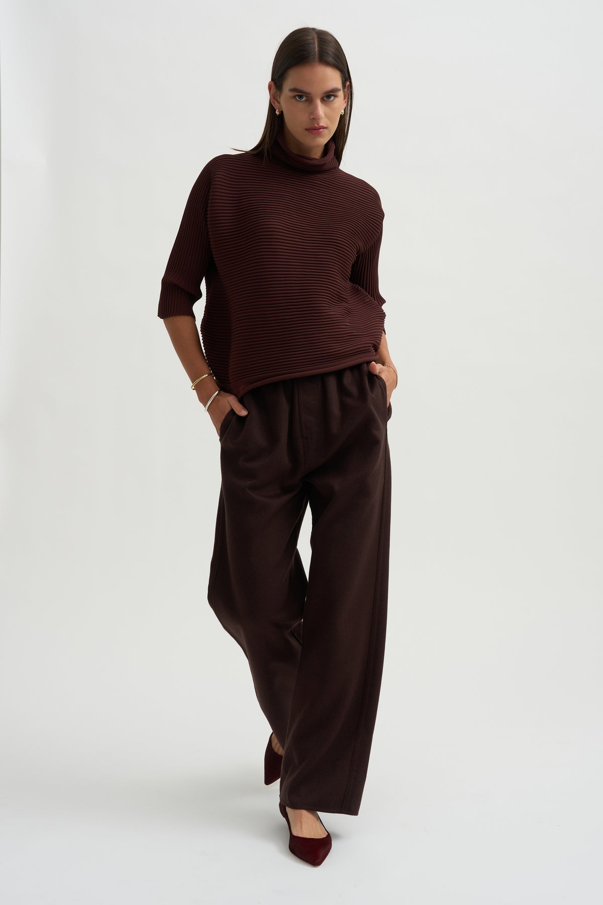 Zig Zag Knit, Dark Brown