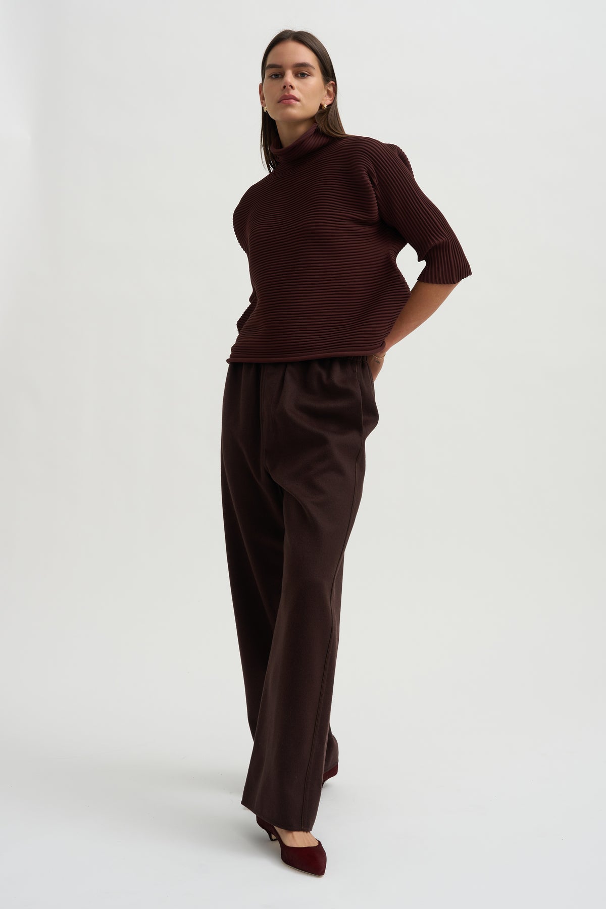 Zig Zag Knit, Dark Brown