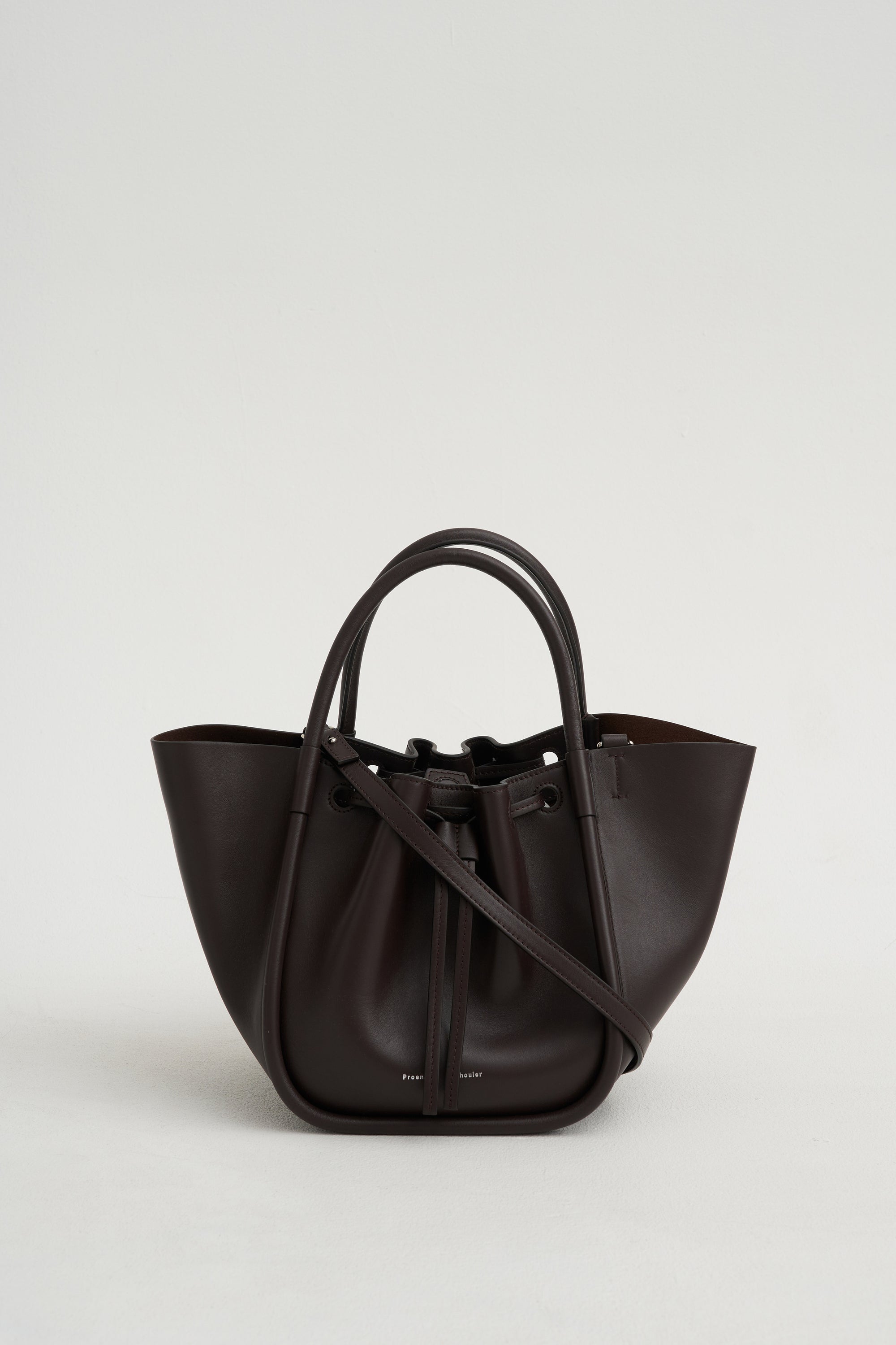 Small Ruched Tote, Espresso