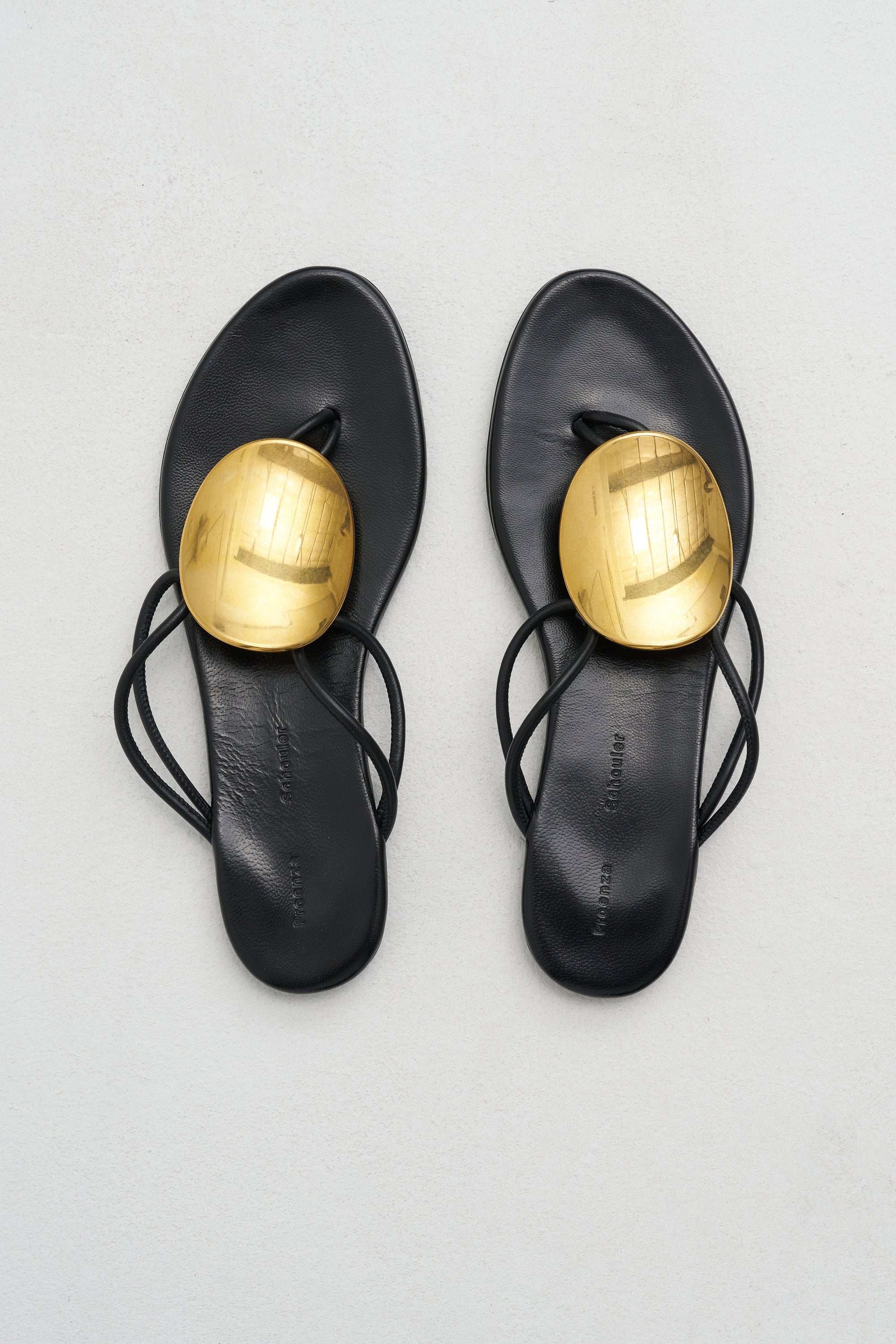 Uma Hardware Flat Sandals, Black