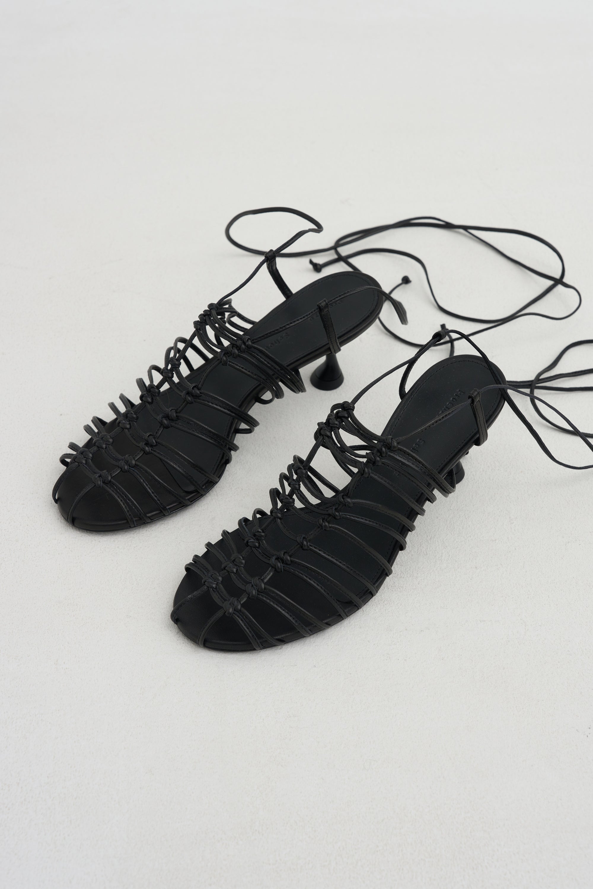 Tee Knot Sandals, Black