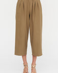 Pull On Wide Leg Crop, Caramel