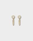 Pavè Diamond Orbit Mini Hoops, Yellow Gold