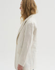 Oversized Ragged Blazer, White & Black